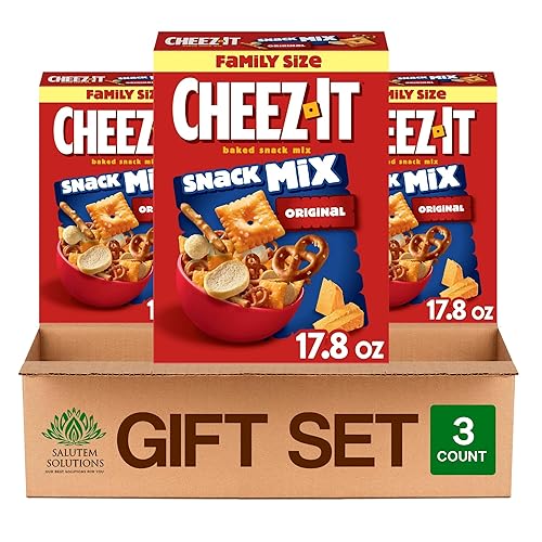 Salutem Vita - Cheez-It Original Snack Mix, Lunch Snacks, 17.8 oz, Gift Set - Pack of 3