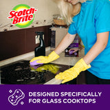 Scotch-Brite Glass Cooktop Pads, Scratch-Free & Non-Abrasive Scrubbers for Glass or Ceramic Stovetops, Cleans Burnt-On Messes with Just Water
