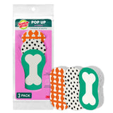 Scotch-Brite Dog Pop Up Non-Scratch Sponges, Limited Edition,Expands in Water,3 Pack