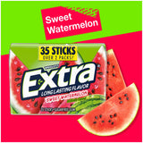 EXTRA Sweet Watermelon Sugar Free Chewing Gum Pack, Individually Wrapped, Fruit Gum 35 Sticks (Pack of 6), Mega Bulk Pack with Long Lasting Flavor