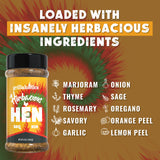Grillaholics Herbacious Hen Poultry Seasoning - Herb & Garlic Chicken Rub for Smoked, Roasted, Fried & Grilled Poultry with 24+ Herbs & Spices - Try