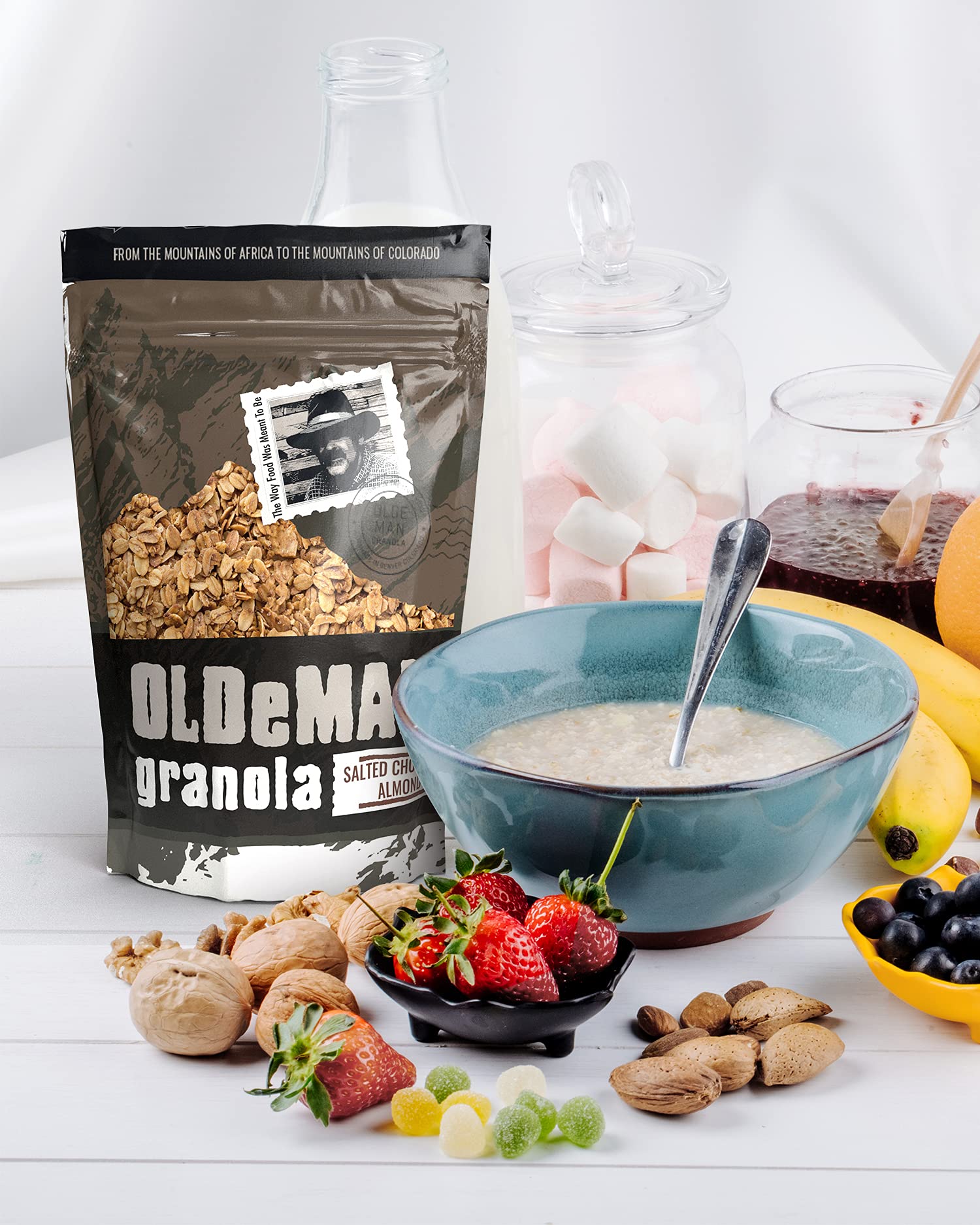 Olde Man Granola Gluten Free Granola - Non-GMO Healthy Granola Cereal - Soft Whole Grain Oats, Butter, Brown Sugar - Handmade in Colorado (Salted