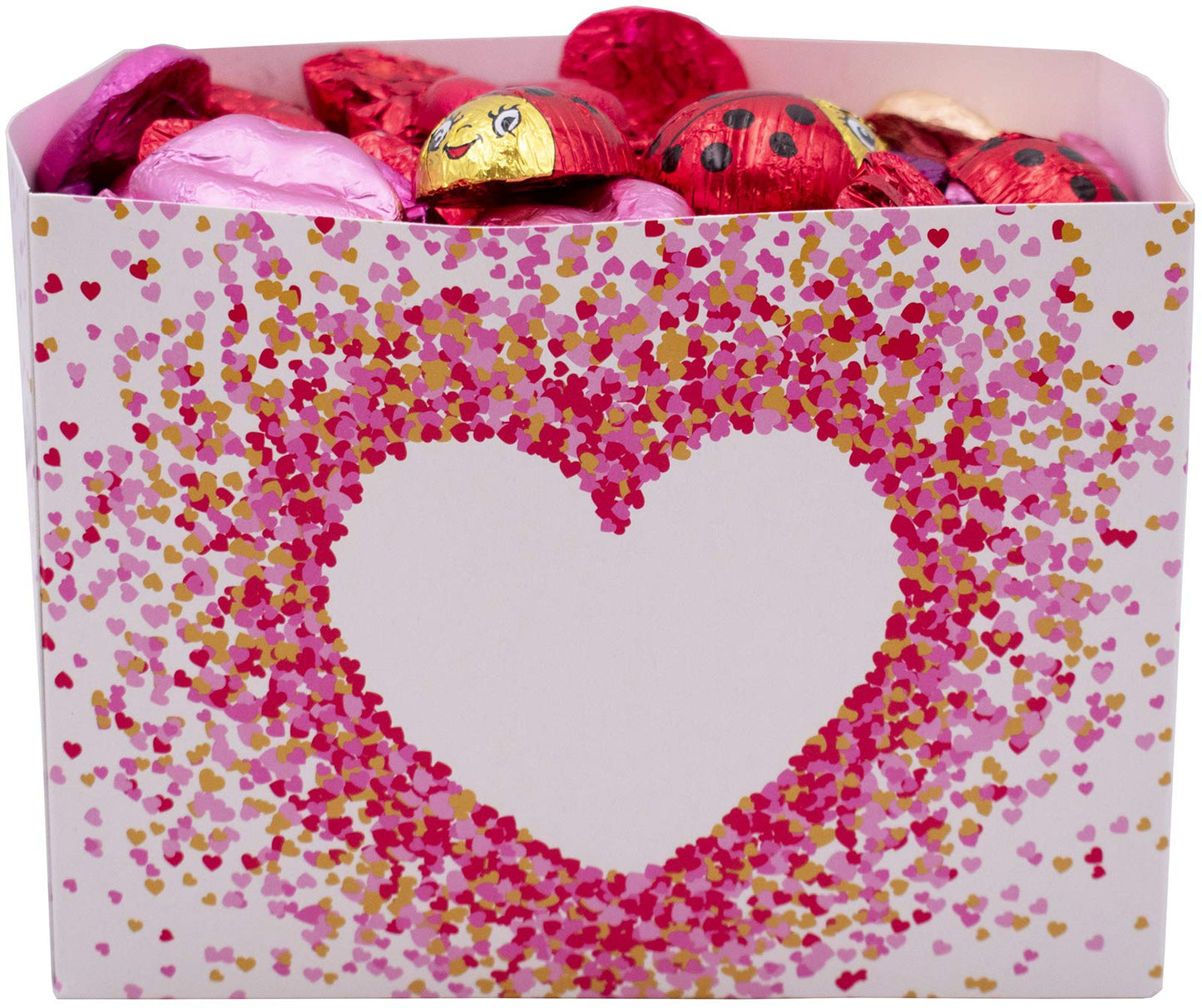 MADE IN USA Individually Foil-Wrapped Valentine's Day Milk Chocolates (Assorted - 2 lb) (White Heart)