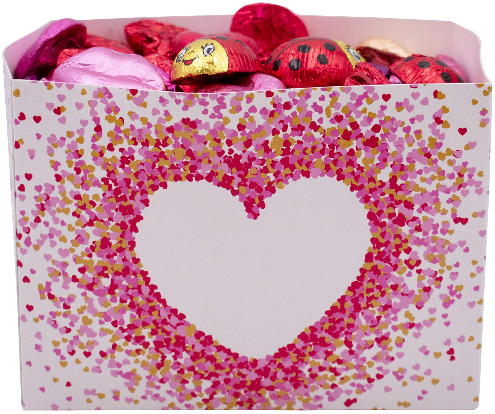 MADE IN USA Individually Foil-Wrapped Valentine's Day Milk Chocolates (Assorted - 2 lb) (White Heart)