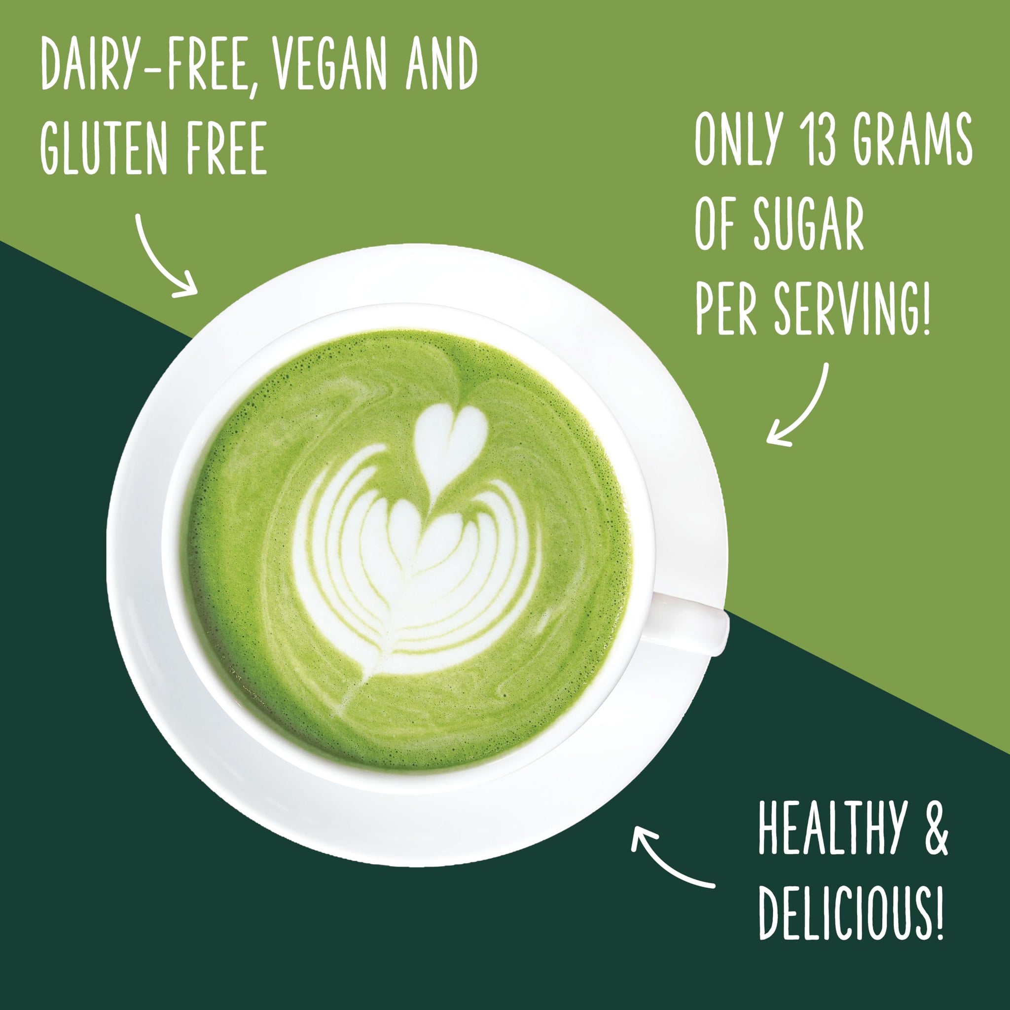 Two Leaves and a Bud Barista Matcha Sweetened Latte Blend, Japanese Matcha Green Tea Powder, 2 Resealable Bags, 240 grams