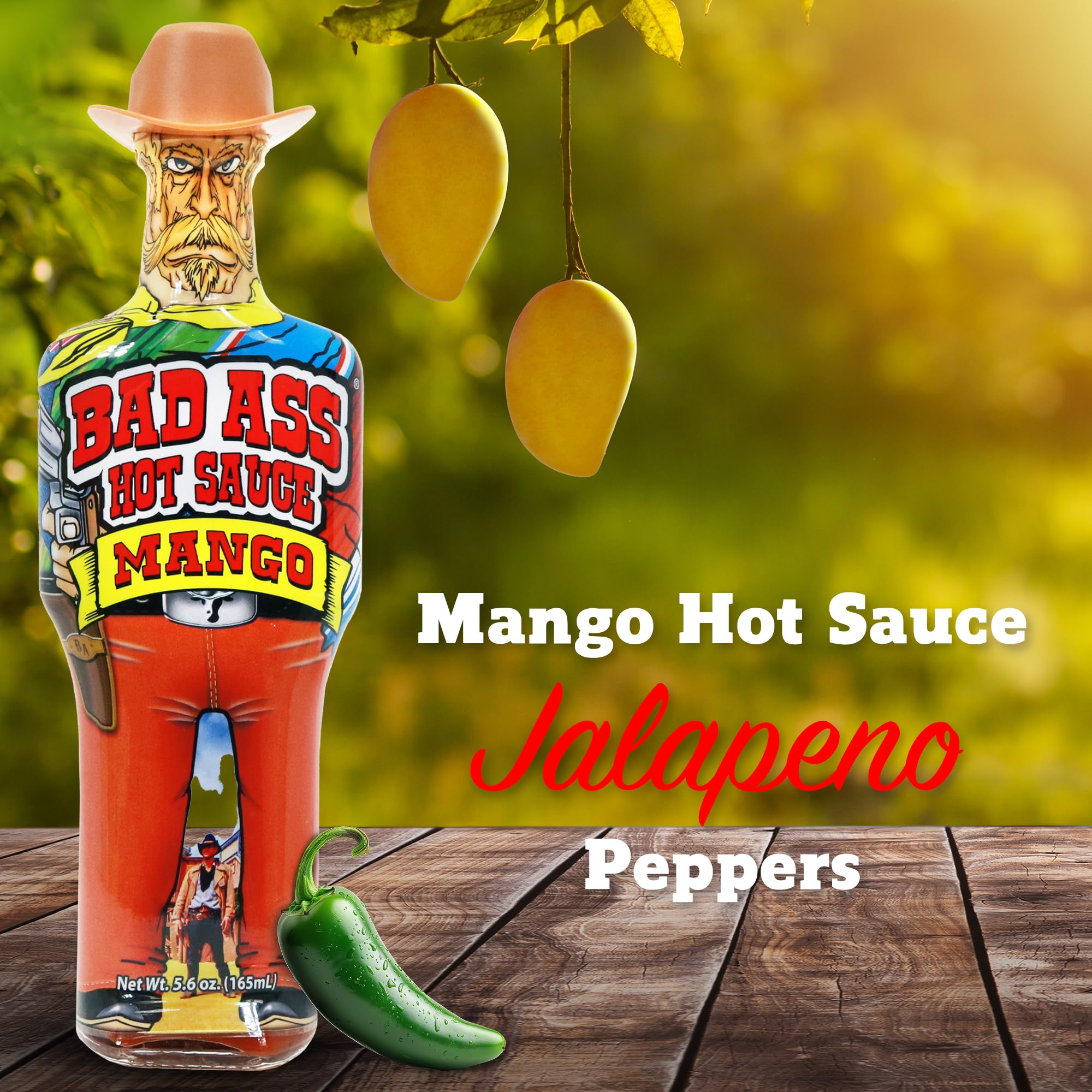 BAD ASS Premium Hot Sauce - Try if you dare! - Perfect Gourmet Gift for the Hot Sauce Fan (Mango)
