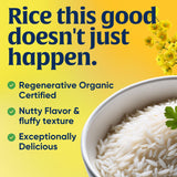 Lundberg Regenerative Organic Certified (Roc) Long Grain White Basmati Rice - Non-Sticky, Fluffy Aromatic Organic Rice Grown in California, 32 Oz