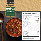 Khazana ORGANIC Madras Curry Indian Simmer Sauce - 6 x 12.7oz Jars | Non-GMO, Vegan, Gluten Free, Kosher | Authentic Indian Meals Made Easy at Home!