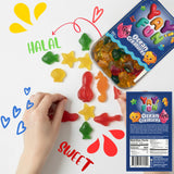 Halal Mix Ocean Creatures Gummy Candy | 6 Pack Bundle (6x7 oz Tubs) | Assorted Sea Animal Shaped Gummies | Resealable Tubs in Bulk with Display Box |