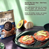 USDA Organic Blue Corn Flour 1lb, Flour for Tortillas, Sopes, and Mexican Dishes, Gluten-Free, Kosher and Vegan, Masa Flour for Baking, Just About