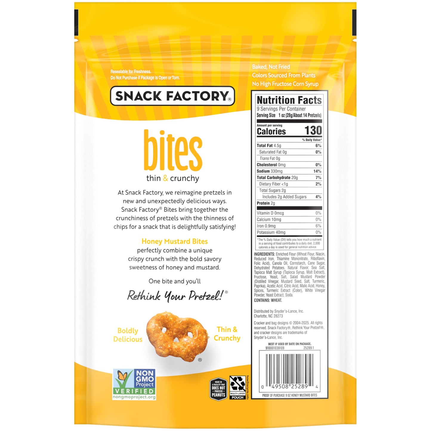 Snack Factory Honey Mustard Bites, 9 Oz Bag