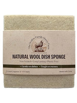 Scalise Family Sheep Farm Wool Dish Sponge 5"x5" - Natural Sponge Dish Non Scratch | Organic Kitchen Sponges for Sink Cleaning | Long Lasting Wool
