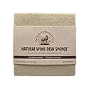 Scalise Family Sheep Farm Wool Dish Sponge 5"x5" - Natural Sponge Dish Non Scratch | Organic Kitchen Sponges for Sink Cleaning | Long Lasting Wool