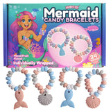 Mermaid Candy Bracelets, 24 Individually Wrapped Edible Jewelry, Girls Birthday Party Favors, 10.16 Ounces