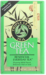 Triple Leaf Tea, Tea Bags, Green Tea, 1.34-Ounce Bags, 20-Count Boxes (Pack of 6)