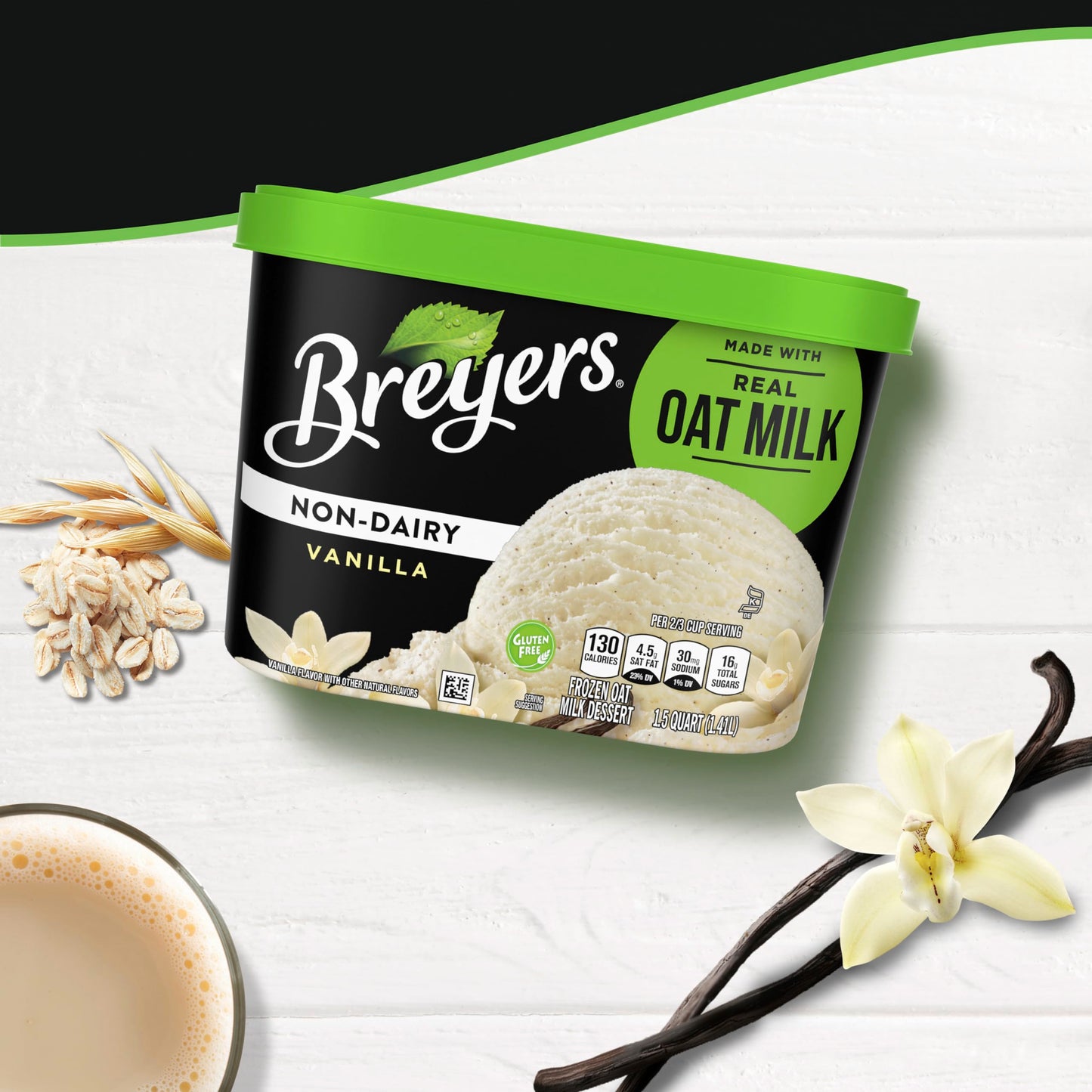 Breyers Non-Dairy For a Delicious Dairy-Free Frozen Treat Vanilla Made With Real Oat Milk 48 oz