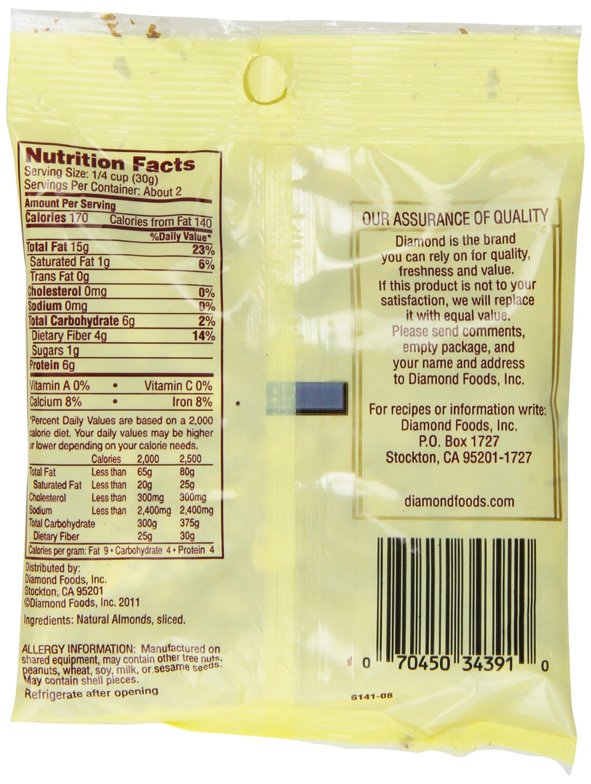 Diamond Almonds, Sliced, 2.25 Oz