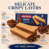 Balocco Cocoa Wafer Cookies 6.1 Oz (175g) - Crispy Italian Wafer Cookies with 2 Layers of Cocoa Cream, Made with Pure Cacao Butter, Non-GMO, Product