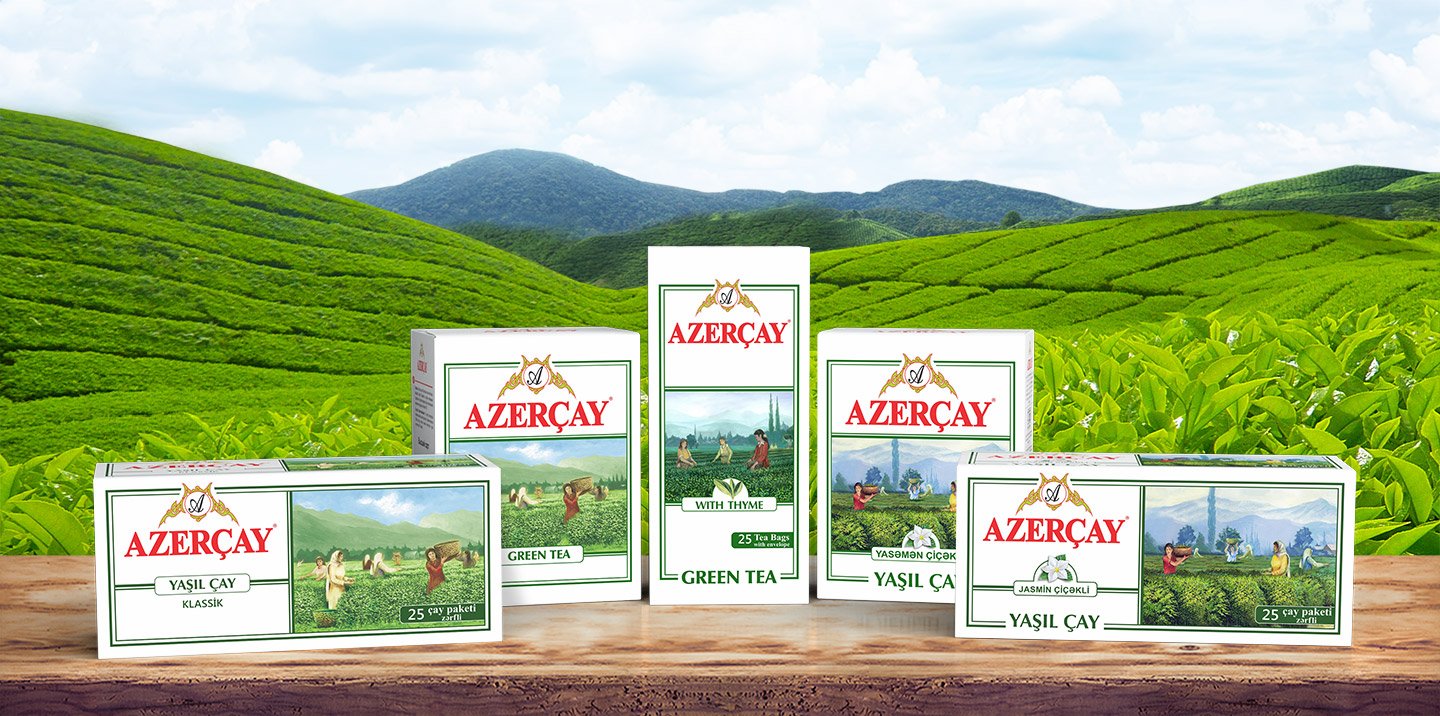 Azercay Azerbaijan Tea Green Tea Classic 3 Pack a 50g - Disposable teabags - Native Tea Series Classic - in 3 x 50 gr