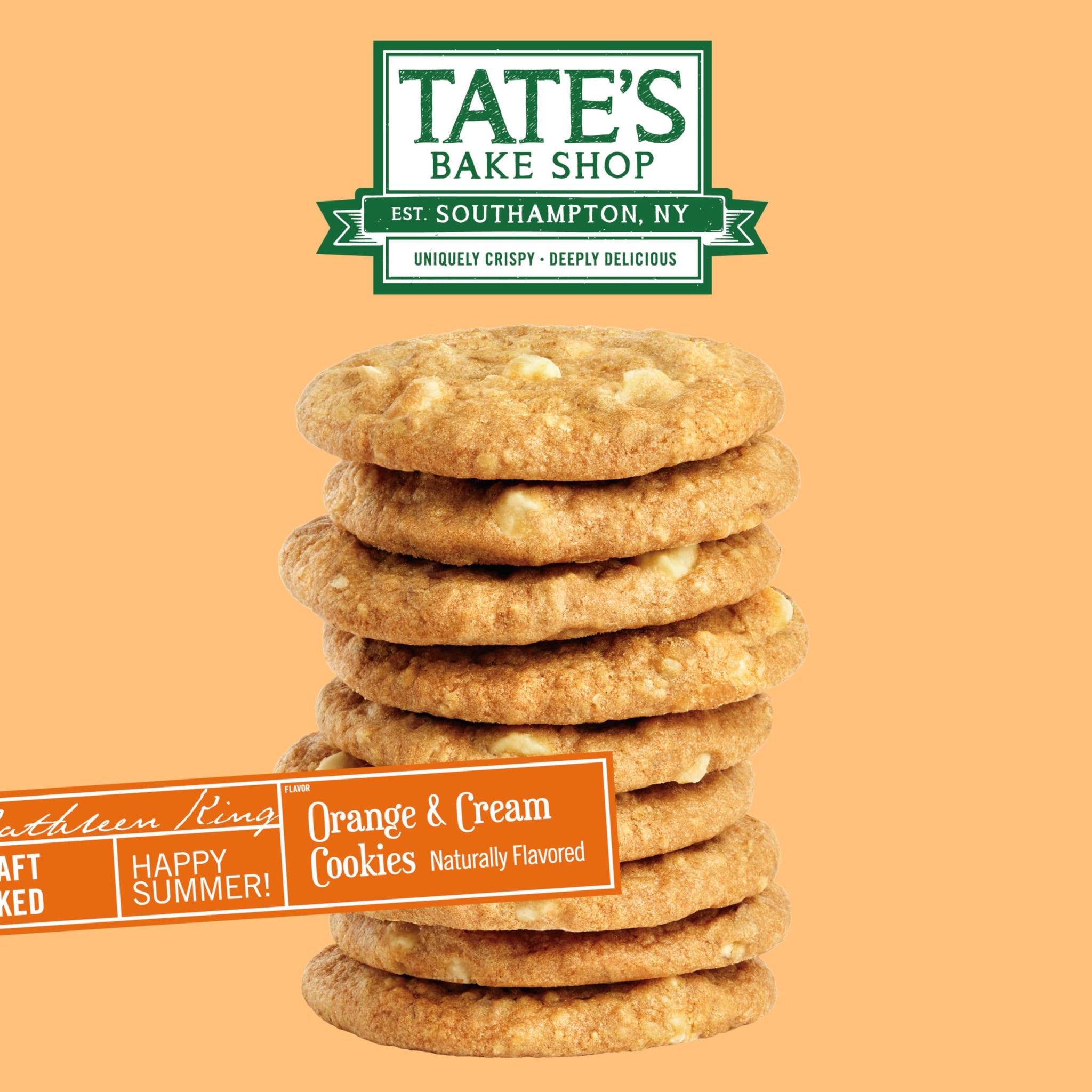 Tate's Bake Shop Orange and Cream Cookies with White Chocolate Chips, Limited Edition, 4-6.5 oz Bags