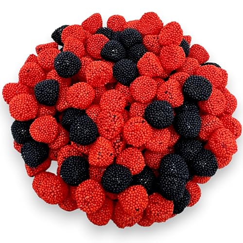 Delectable Black and Red Gummy Berries - 1.5 lbs of Heavenly Chewy Fruit Candy - Perfect for Snacks, Parties and Gifts(24 oz)