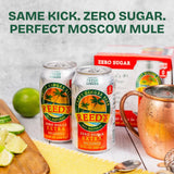 Reed's Zero Sugar Extra Ginger Beer, Pack of 4 (12fl oz Can each) - Non-Alcoholic Jamaican Real Ginger Brew, Sweetened w/Stevia - Ideal Moscow Mule