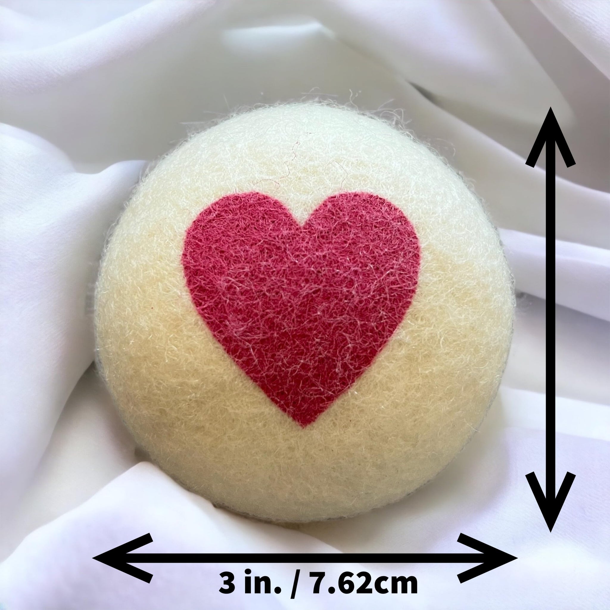 Dryer Balls Red Heart Natural Wool Reusable Eco-Friendly 6-Pack XL Premium All Natural Reduces Wrinkles Saves Drying Time Chemical Free Alternative