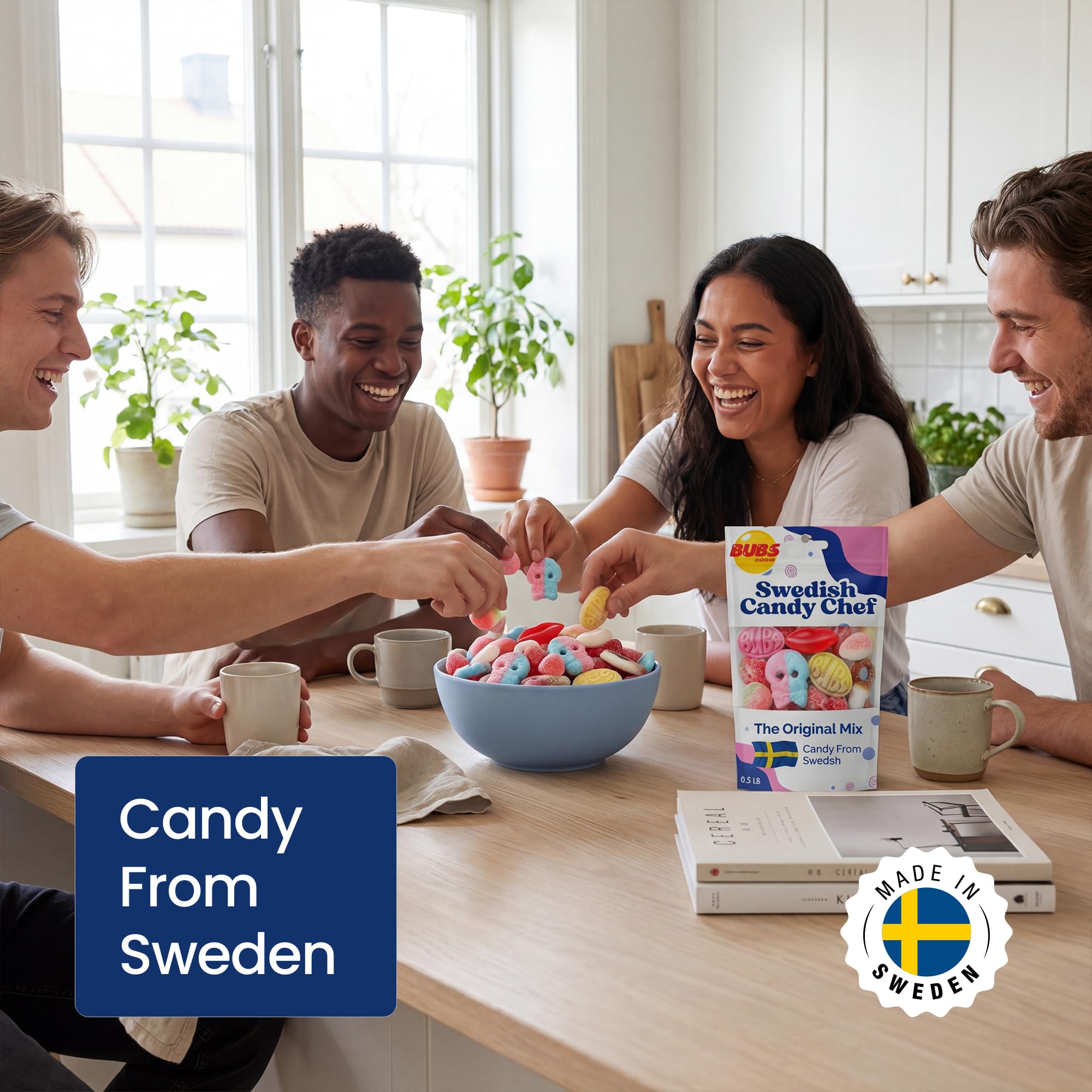 Swedish Candy Chef - Bubs Swedish Candy Mix - Sweet & Sour Gummies - Big Ovals, Skulls & More - 1/2 Pound Assorted Scandinavian Treats Imported from