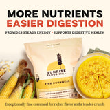 Sunrise Flour Mill Organic Fine Cornmeal | 2 LB | Yellow Cornmeal | Corn Flour | Fine Corn Meal | Milled from Organic Whole Kernel | No Artificial