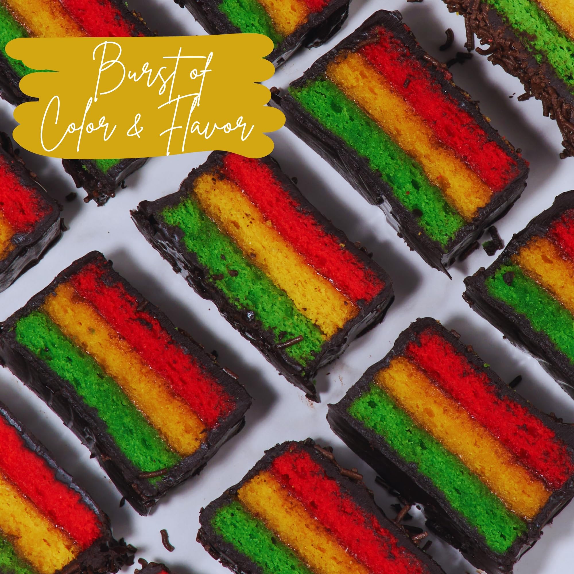 Rainbow Cookies [12 Count] - Thanksgiving Gifts, Petit Fours | Holiday, Christmas Food Gifts for Women, Men, Colleagues & Friends | Kosher & Nut Free
