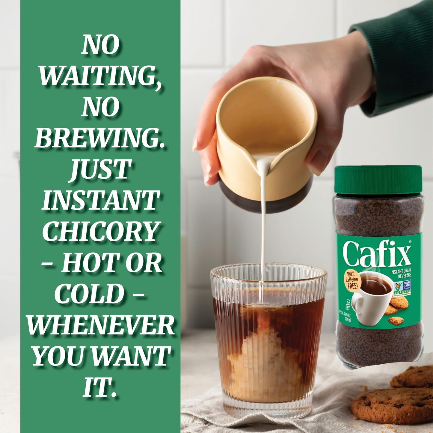 Cafix All Natural Instant Chicory Coffee Alternative, Great-Tasting, Rich and Bold, Zero Caffeine - 7.05oz Jar (Pack of 4)