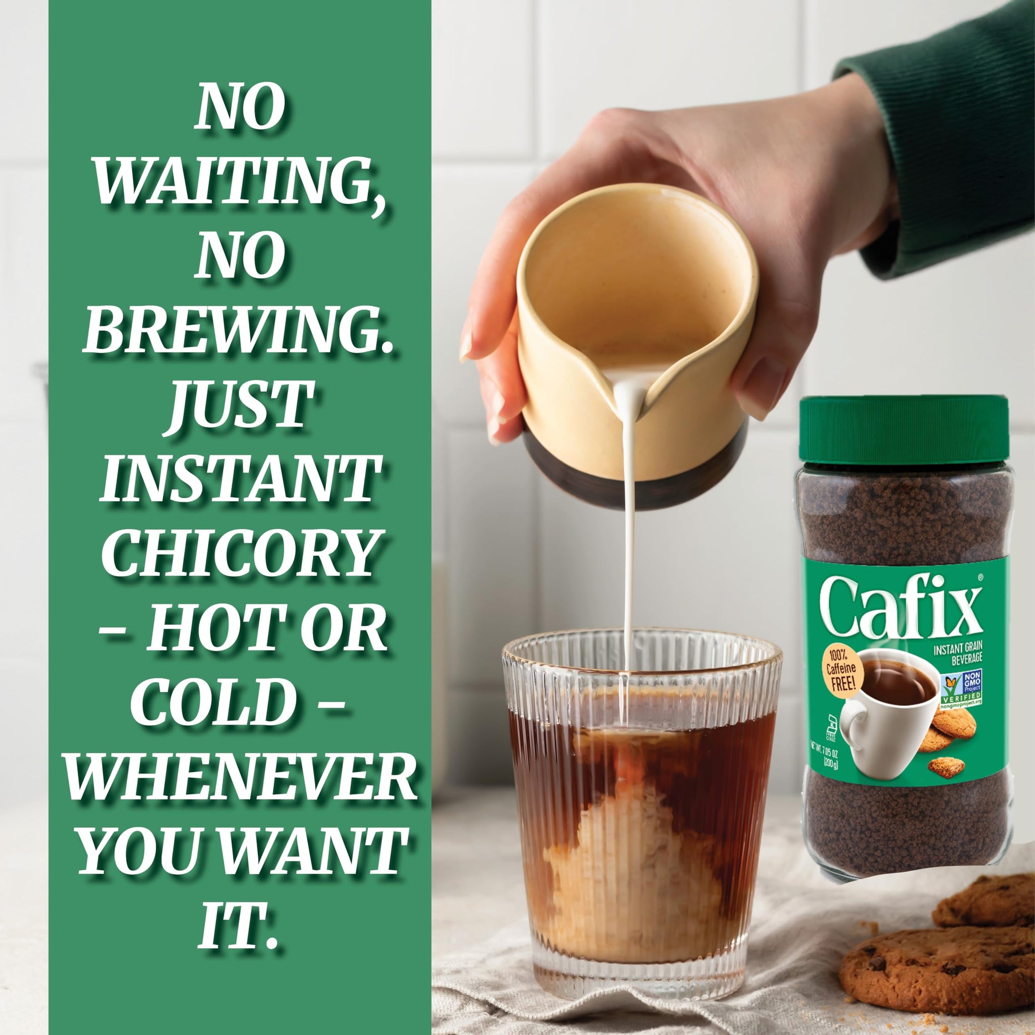 Cafix All Natural Instant Chicory Coffee Alternative, Great-Tasting, Rich and Bold, Zero Caffeine - 7.05oz Jar (Pack of 4)