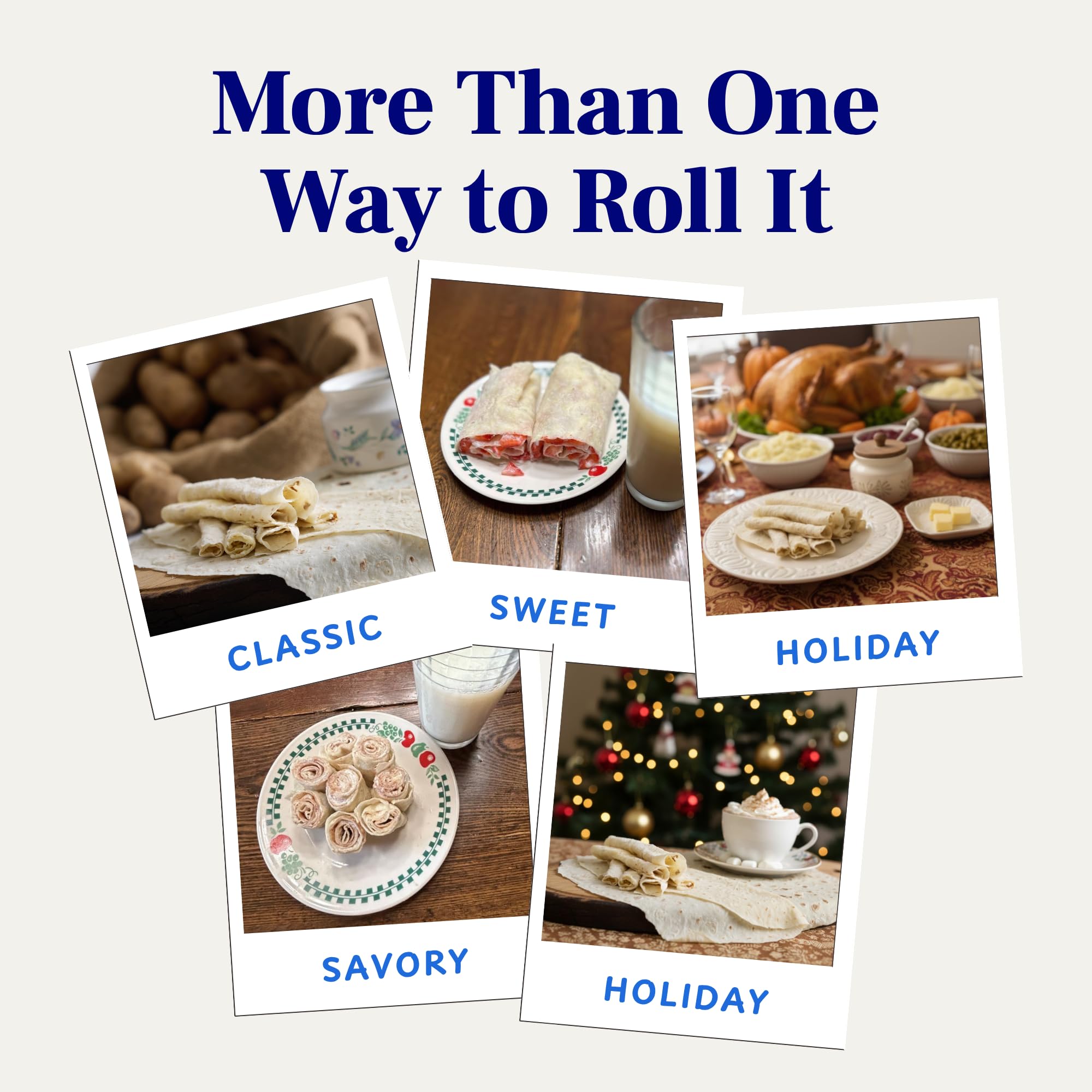 Norsland Authentic Norwegian Potato Lefse Flatbread - 3 Packages (8oz Each, 6 Rounds Total) | No Preservatives | Perfect for Holidays & Everyday Meals