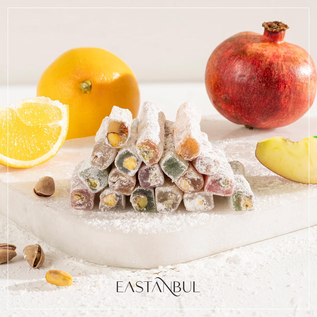 Eastanbul Turkish Delight, Turkish Delights Candy Assorted Flavor, 17.6oz