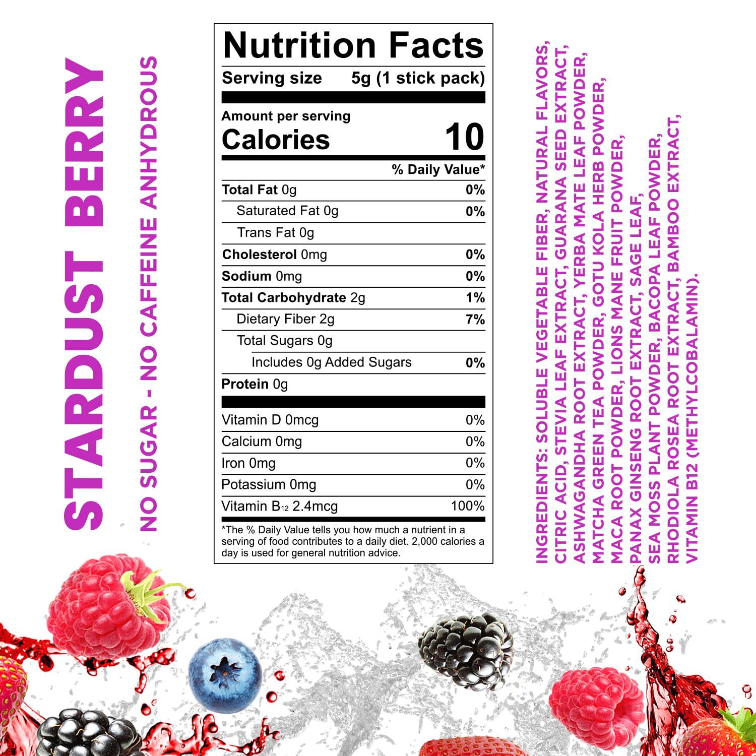 UNTETHERED - STARDUST BERRY All Natural Energy Drink Mix (Pack of 7)