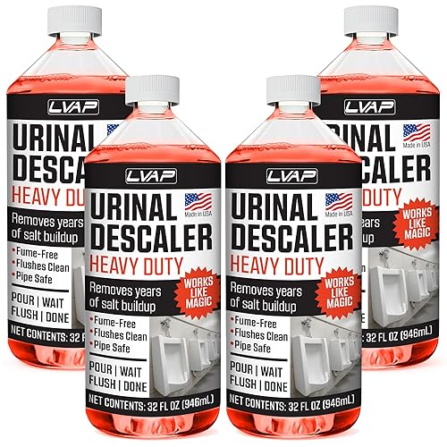 LVAP Heavy Duty Urinal Salt Remover - Made in USA - Commercial Grade Urinal Drain Cleaner & Odor Eliminator. Removes Salt, Calcium, Rust and Scale