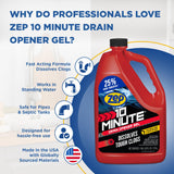 Zep 10 Minute Drain Opener Gel 1 Gallon (Case of 4) ZHCR128NG - Commercial Strength, Fast Acting and Safe for All Pipes