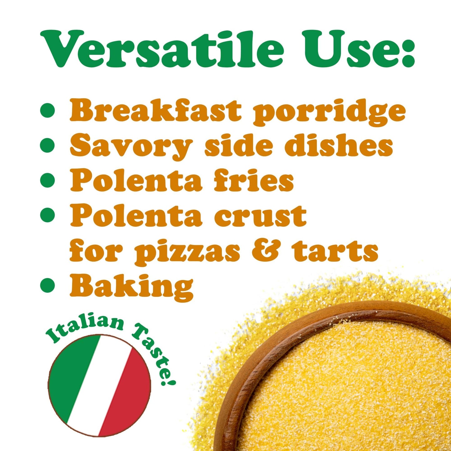 Food to Live Gluten-Free Organic Yellow Polenta, 5 Pounds - Premium Italian Stone-Ground Cornmeal, Non-GMO, Vegan, Kosher - Perfect for Creamy Dishes