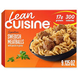 Lean Cuisine Frozen Meal Swedish Meatballs, Protein Kick Microwave Meal, Microwave Swedish Meatball Dinner, Frozen Dinner for One