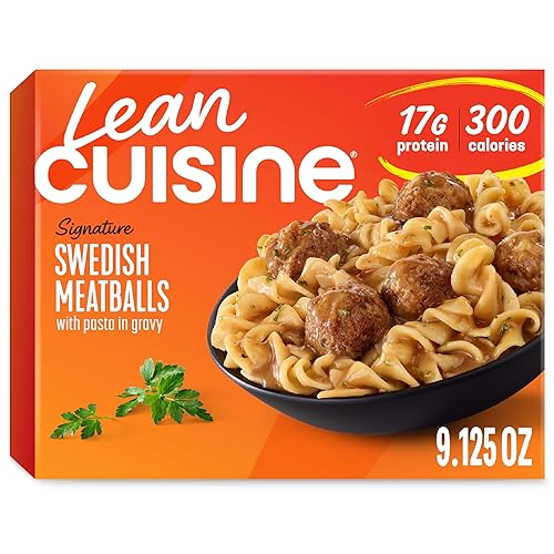 Lean Cuisine Frozen Meal Swedish Meatballs, Protein Kick Microwave Meal, Microwave Swedish Meatball Dinner, Frozen Dinner for One
