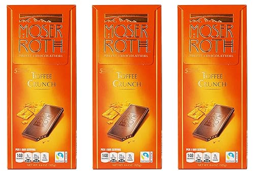 Moser Roth Fine German European Chocolate Toffee Crunch (3 Pack)