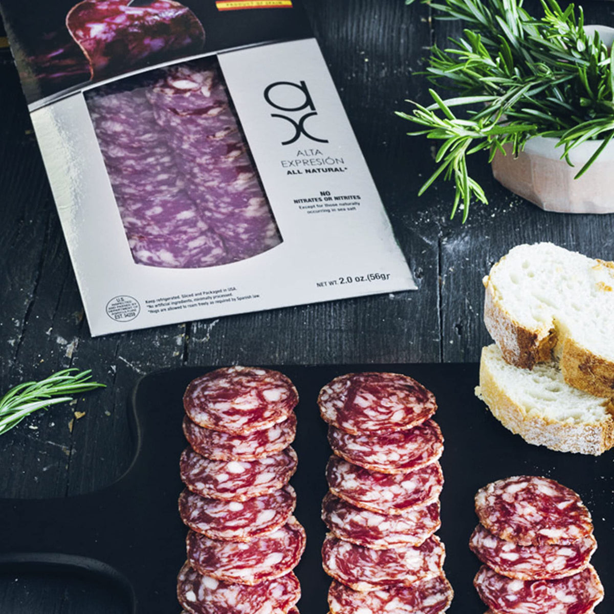 Pack Duo Alta Expresion: All Natural Sliced Dry-uncured Acorn-fed Ibérico Chorizo (2x2 oz) and Salami (2x2 oz) AX by Covap