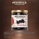 Peninsula Premium Cocktail Cherries | Award Winning | Deep Burgundy-Red | Silky Smooth, Rich Syrup | Luxe Fruit Forward, Sweet-Tart Flavor | Gourmet |