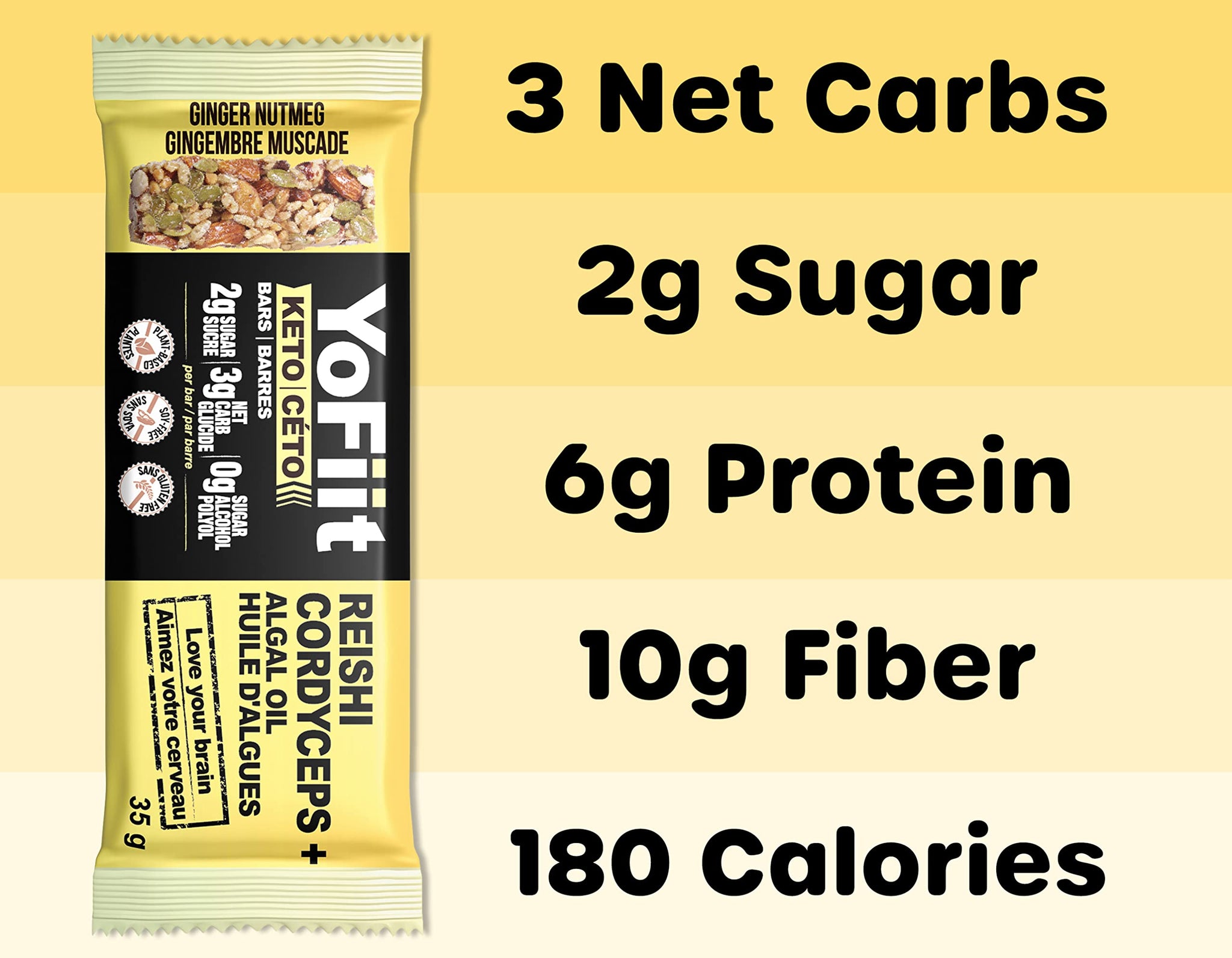 YoFiit Keto Bars - Raw, Low Carb, Keto Friendly Healthy Snacks 3g Net Carbs - Vegan, Gluten Free, Paleo Seed Granola Breakfast Bars | No Stevia |