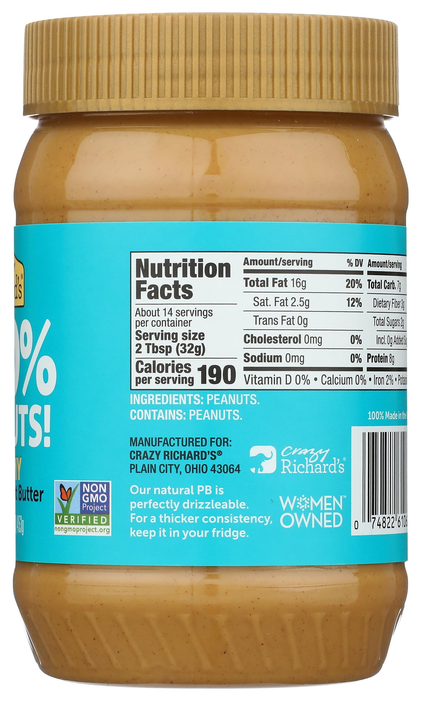 Crazy Richard's NUT_BUTTER (16 Ounce (Pack of 1), Creamy)