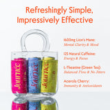 Journée Energy Drink, Natural Caffeine, Lion’s Mane, L-Theanine, 125 mg Caffeine, Real Fruit Juice, All Natural, 0 Added Sugar, Cognition, Immunity