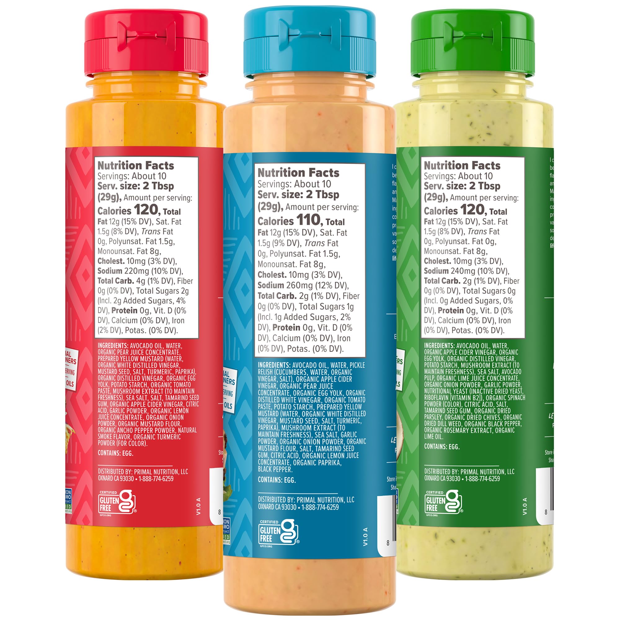 Primal Kitchen Dipping Sauce 3 Pack: Chicken Dippin', Avocado Lime, and Special Sauce