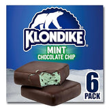 Klondike Frozen Dairy Dessert Bars Mint Chocolate Chip 6 Count for a Delicious Frozen Dessert Kosher Certified Frozen Dessert Made With No Artificial