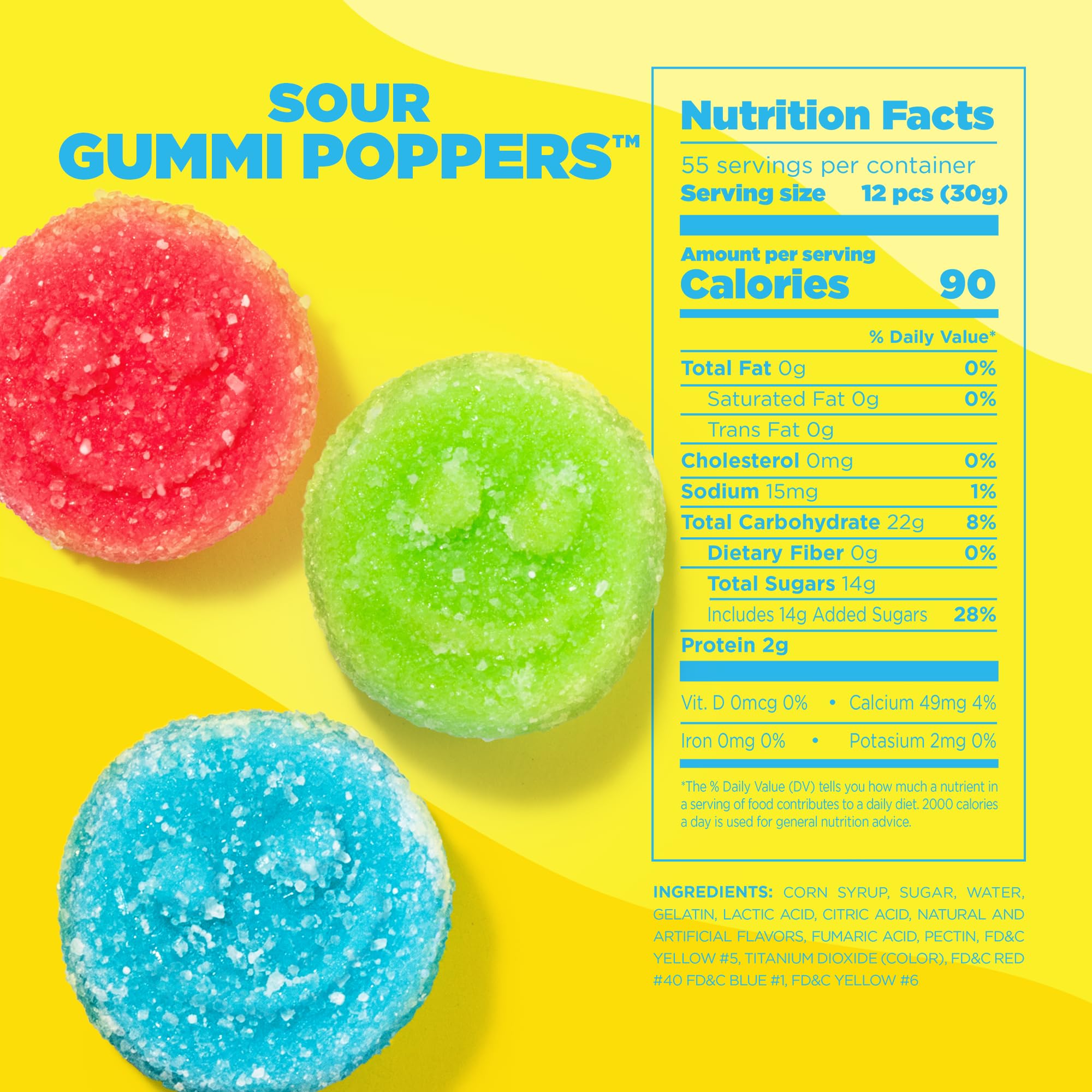 Albanese Candy, Sour Gummi Poppers, 4.5-pound Bag