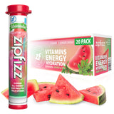 Zipfizz Daily Energy Drink Powder, Watermelon, 20 Pack | 3-in-1 Sustained Energy, Rapid Hydration, and Essential Vitamins | Sugar-Free | Electrolyte